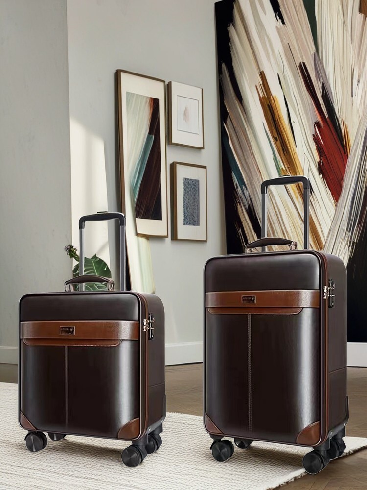 PREMIUM Leather Rolling Luggag - Spinner Wheel Rolling Suitcase 20 Inch recension och pris