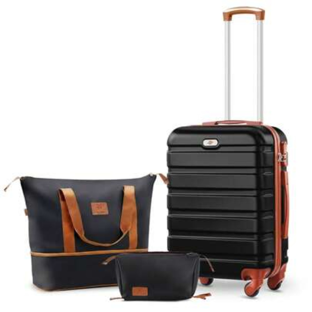 3 Piece Carry On Luggage Set 2 - Expandable Hard Shell Luggage Set recension och pris