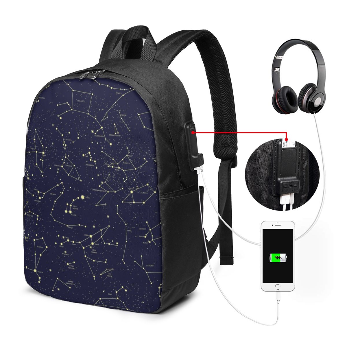Night Sky Golden Celestial Sta - Backpacks recension och pris