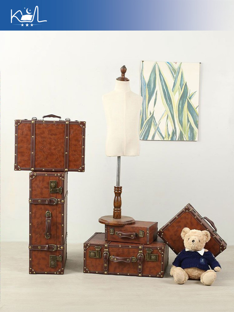 Vintage Brown Decorative Suitc - Retro Vintage Trunk Suitcase recension och pris